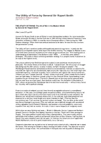The Utility of Force by General Sir Rupert Smith REVIEWED by ROBERT COOPER September 18, 2005
