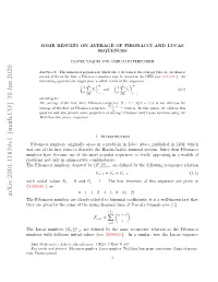 Arxiv:2001.11839V1 [Math.CO] 30 Jan 2020 Ihiiilvalues Initial with Ubr Aebcm N Ftems Oua Eune Ostudy by to Denoted Sequences Numbers, Combinatorics