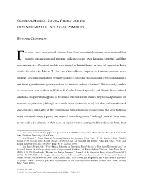 Classical Models, Sonata Theory, and the First Movement of Lisztâ•Žs