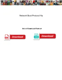 Network Boot Protocol Hp
