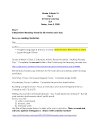 Read for 20 Minutes Each Day Focus