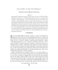 Space and Time in Leibniz's Early Metaphysics