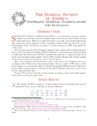 Systematic Dozenal Nomenclature∗ ’ John Kodegadulo ’
