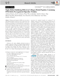Triple‐Helix‐Stabilizing Effects in Collagen Model Peptides