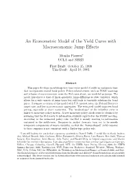 An Econometric Model of the Yield Curve with Macroeconomic Jump Eﬀects