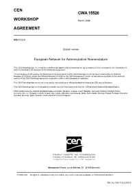 Cen Workshop Agreement Cwa 15526