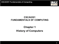 Chapter 1 History of Computers