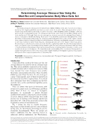 Determining Average Dinosaur Size Using the Most Recent Comprehensive Body Mass Data Set