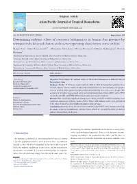 Determining Endemic Values of Cutaneous Leishmaniasis in Iranian Fars Province by Retrospectively Detected Clusters and Receiver