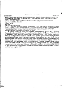 In November, 1965, and the Results Were Compared with 1960 Census Statistics