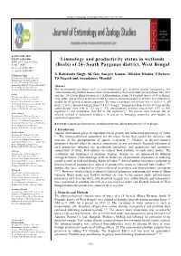 Limnology and Productivity Status in Wetlands (Beels) of 24