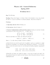 Physics 325: General Relativity Spring 2019 Problem Set 2