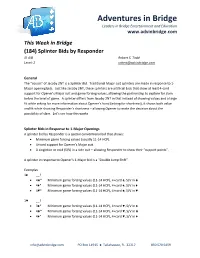 Splinter Bids by Responder © Aib Robert S
