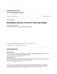 Backsliding to Autocracy: the Case of Turkey Under Erdoğan
