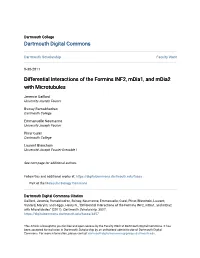 Differential Interactions of the Formins INF2, Mdia1, and Mdia2 with Microtubules
