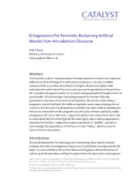 Ectogenesis Is for Feminists: Reclaiming Artificial Wombs from Anti-Abortion Discourse