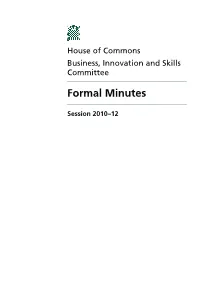 Formal Minutes