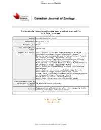 Native Snails Choose an Invasive Over a Native Macrophyte As a Food Resource