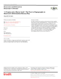 The Turn to Hagiography in Heywood's Reformation
