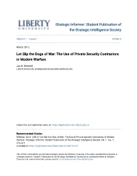 The Use of Private Security Contractors in Modern Warfare