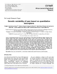 Variabilidade Genética De Inhame Com Base Em
