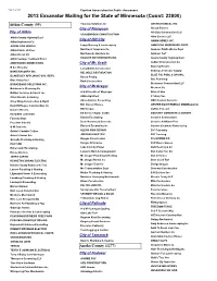 2013 Excavator Mailing for the State of Minnesota (Count: 23800)