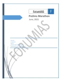 Prelims Compilation for the Month of June 2021