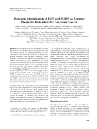 Proteomic Identification of FLT3 and PCBP3 As Potential Prognostic