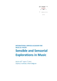 Sensible and Sensorial Explorations in Music