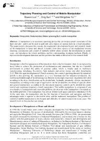 Trajectory Planning and Control of Mobile Manipulator Bowen Luo