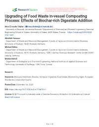 Upgrading of Food Waste In-Vessel Composting Process: Effects of Biochar-Rich Digestate Addition