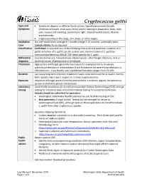 Cryptococcus Gattii Reporting and Investigation Guideline
