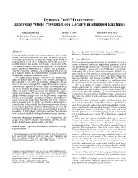 Improving Whole Program Code Locality in Managed Runtimes