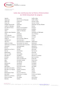 Liste Des Communes Du Territoire D'intervention De L'had Chaumont