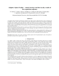 Adaptive Optics Facility – Control Strategy and First On-Sky Results of the Acquisition Sequence