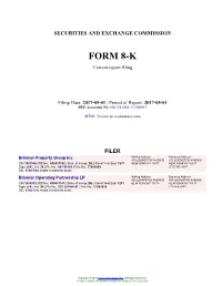 Brixmor Property Group Inc. Form 8-K Current Report Filed 2017-05-01