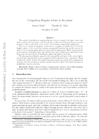 Computing Shapley Values in the Plane
