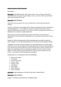 Home As Archive - Event Transcript