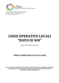 Linee Operative Locali “Dopo Di Noi”