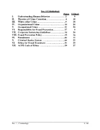 Sec. 1 Criminology Pages # Quest. I. Understanding Human Behavior ………………