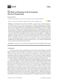 The Role of Tourism in the Ecosystem Services Framework