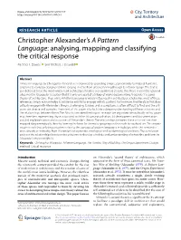 Christopher Alexander's a Pattern Language: Analysing, Mapping And