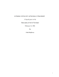 Is There Ontology After Bell's Theorem?