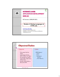 Markup Languages & HTML