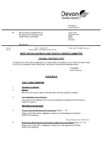 (Public Pack)Agenda Document for West Devon Highways and Traffic