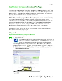 Seamonkey Composer: Creating Web Pages