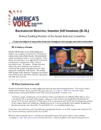 Senator Jeff Sessions Is One of the Leading and Loudest Voices Against
