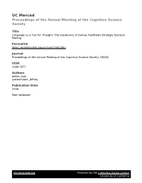UC Merced Proceedings of the Annual Meeting of the Cognitive Science Society