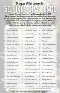 50 HIKES CHALLENGE Join the 50 Hikes Challenge from May 1 Through October 31, 2014