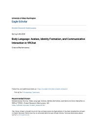 Avatars, Identity Formation, and Communicative Interaction in Vrchat